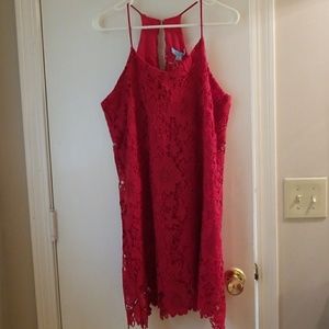 Red lace dress